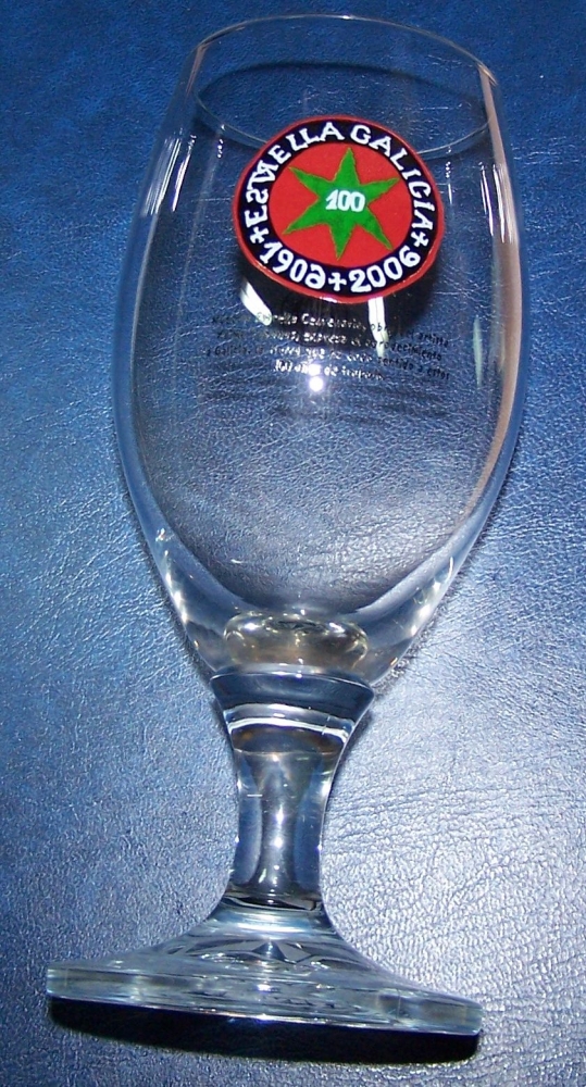 COPA de Cerveza Cristal Estrella Galicia Edicion Especial Centenario 1906-2006 33cl 